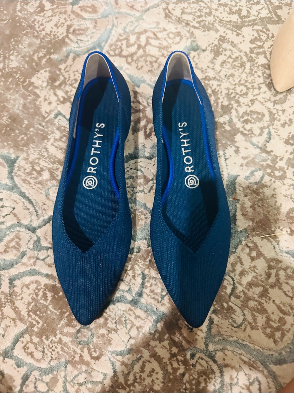 Rothy's Women's Pointed Knit Flats in Navy Blue